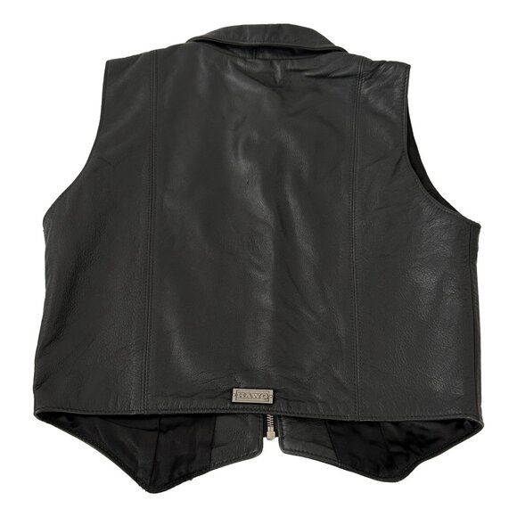Hawg Motorcycle Black Leather Vest Womens Size S Canadian Legend Made in Canada - Picture 2 of 4